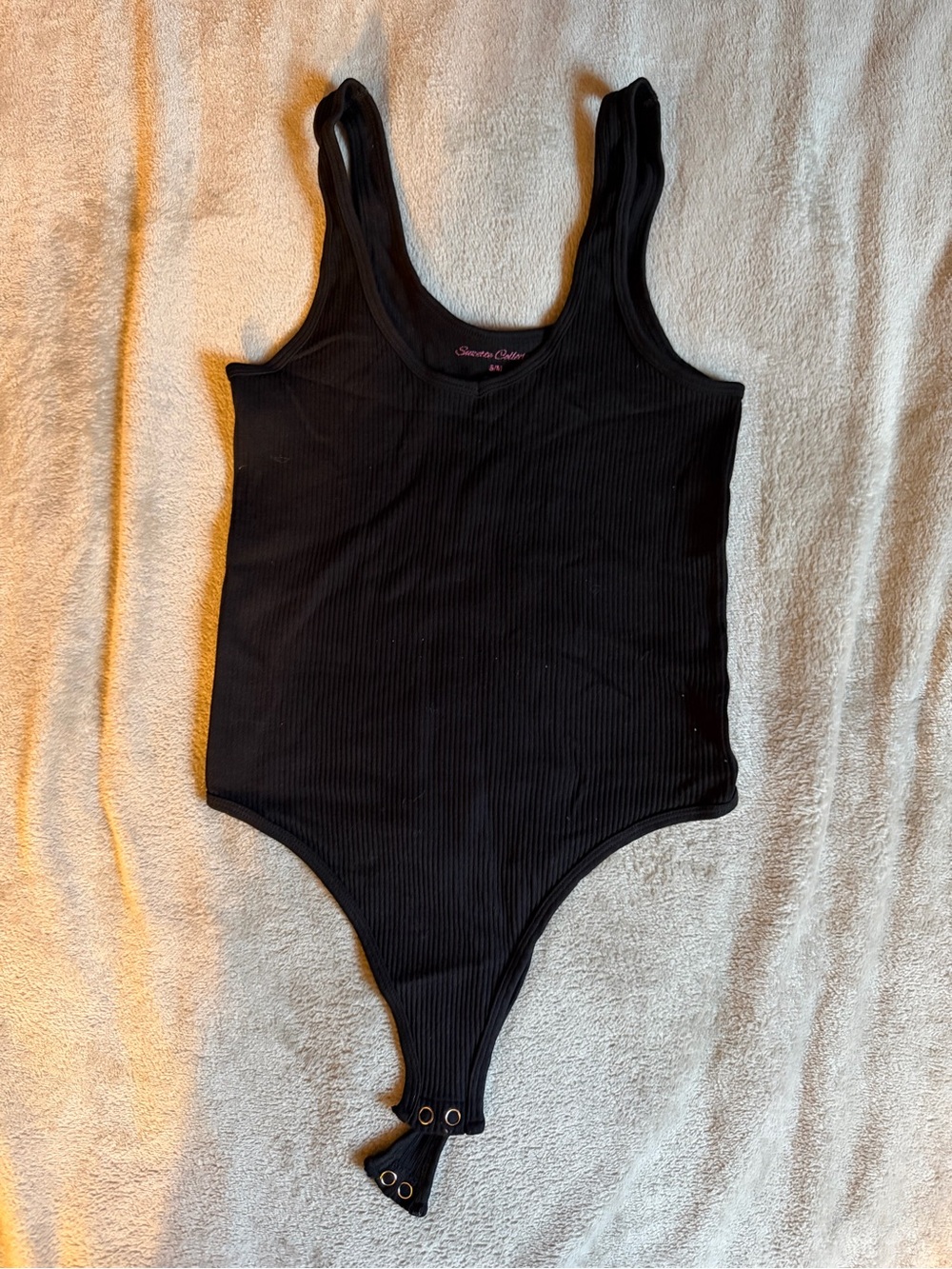 Black Ribbed Bodysuit women’s